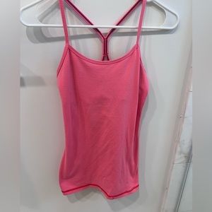 Lululemon tank top. Pink and orange stripes. Size 6.